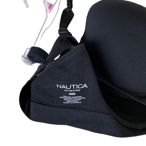 NWT Nautica Black Underwire Supportive Bra 40DD Cushion Straps Soft Material - Picture 4 of 4
